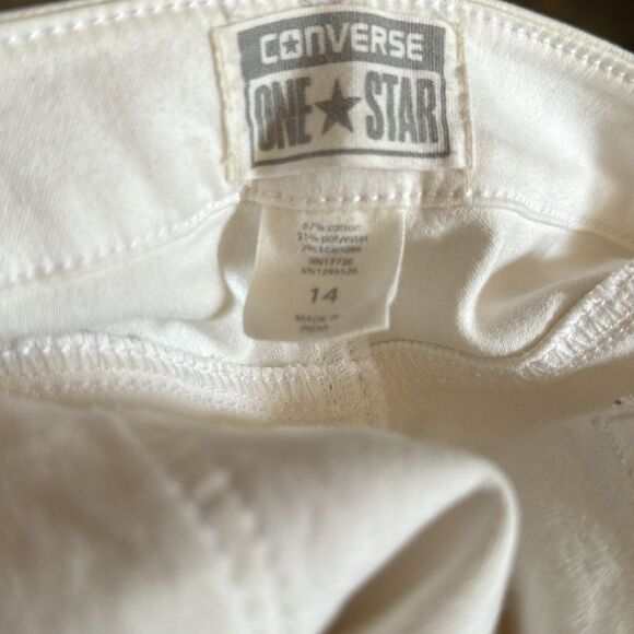 Converse One Star white skinny zipper ankle pants/jeans. New, with tag. Size 14 - Picture 5 of 5